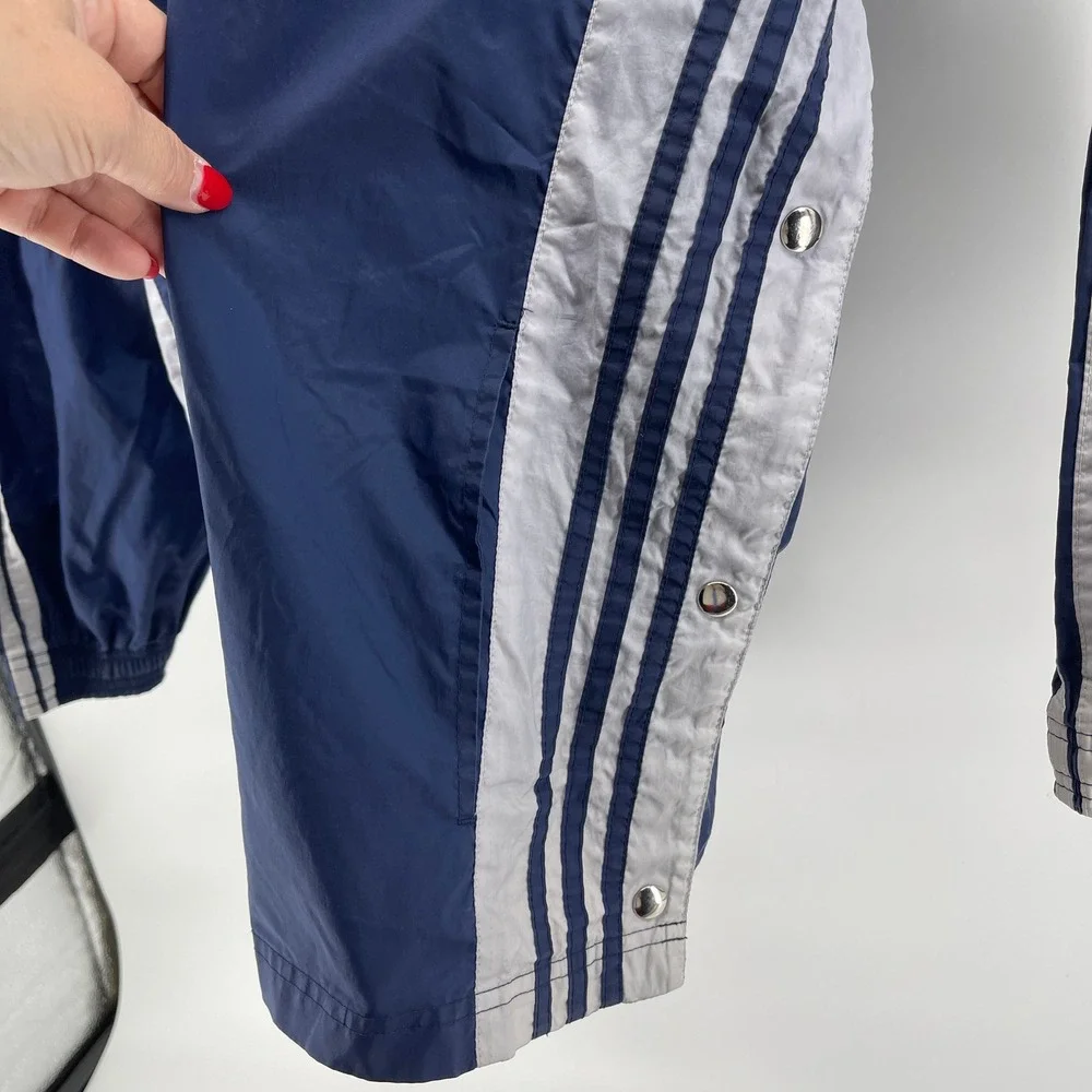 Vintage Adidas Track‎ Adibreak Jacket XL Blue 3 Stripes Logo Hooded Snap Graphic